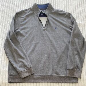 Men's Gray Quarter-Zip Performance Sweater Large